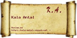 Kala Antal névjegykártya